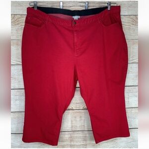 Catherines Red Denim Capris